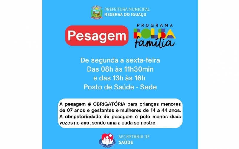 ⚠ PESAGEM BOLSA FAMÍLIA ⚠