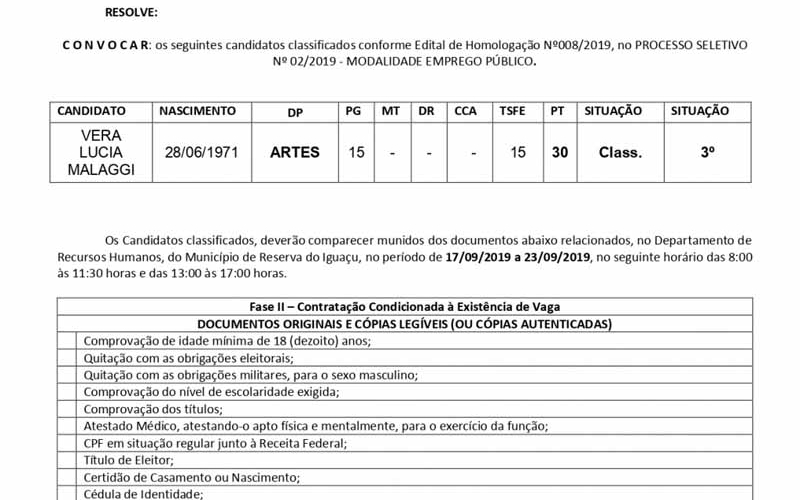 Edital de Convocação PSS