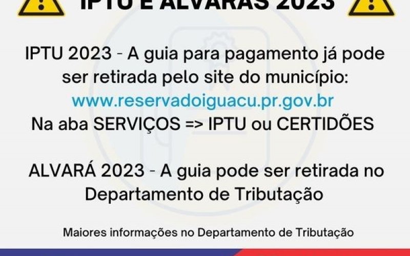 IPTU E ALVARÁS 2023 