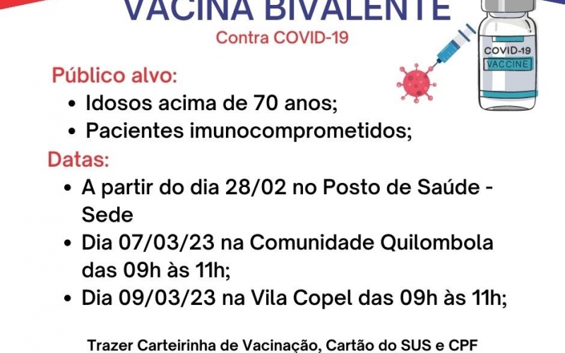 VACINA BIVALENTE - CONTRA A COVID-19